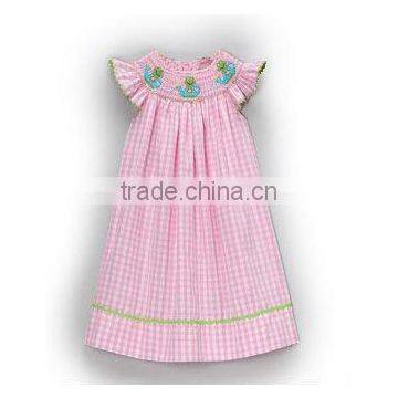 Pink Frog Angel-Sleeve Baby Dress