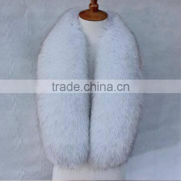 Myfur Custom Royal Blue Fox Fur Collar of Shawl and Small Square Collar photo-4