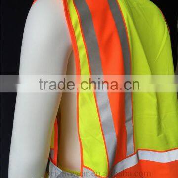 ANSI Contrast Polyester Zipper Closure Tricot Reflective 3M Safety Vest
