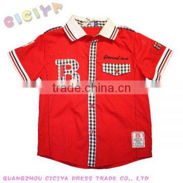 Latest style wholesale custom summer design boys cotton shirt