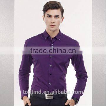 2015 Top Sale Classic 100% Cotton Korean Style Slim Fit Mans Long Sleeve Shirt for Oem photo-2