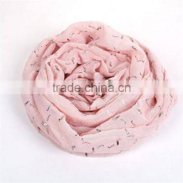 Cotton Polyester Blend Scarves & Wraps Flamingo Light Pink Rectangle Scarf Factory photo-2