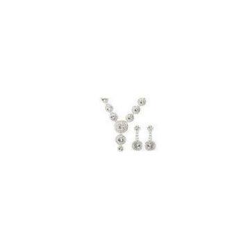 Crystal, Rhinestone wedding bridal necklaces and earrings jewelry sets for women