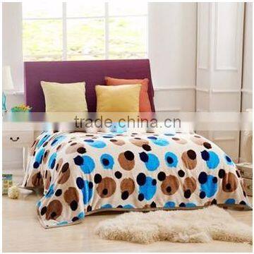 Xinbo 100% Polyester Colorful Bean Point Print Rotary Print Fannel Fleece Blanket