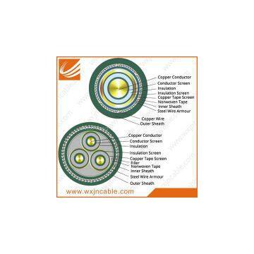 26/35KV YJV32-Copper Conductor XLPE Insulated PVC Sheathed Steel Wire Armoured Power Cable