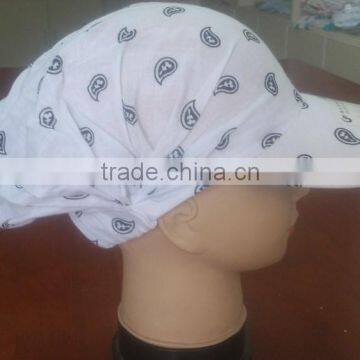 Fashion cotton printed custom Elastic bandana cap pattern