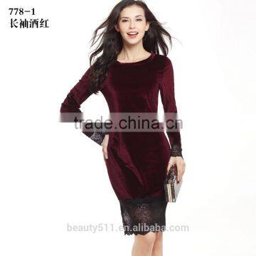 Girl Sexy Long Sleeve Round Neck Mini Bandage Dress SD14