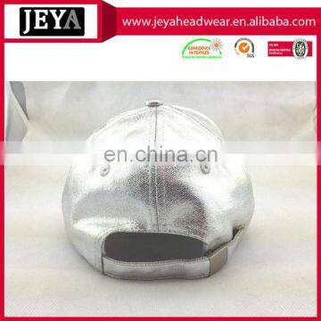 Fitted Leather Unusual Baseball Caps Silvery 6 Panel Baseball Hat photo-4