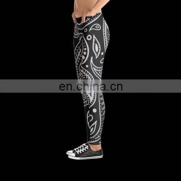 Digital print full length yoga sports pants fitness sublimated yoga capri leggings