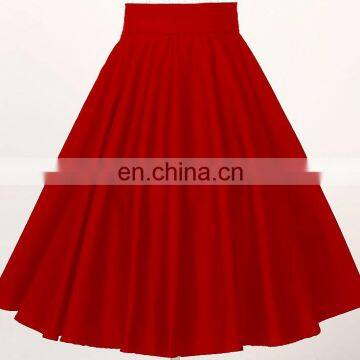 Wholesale long chiffon skirt fashion 2016,red pleated circle skirt for women