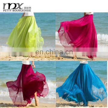 Summer fashion bohomian chiffon maxi long skirts for women dresses