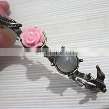 Luxuries Wedding Copper Palm Rings Rose Gold Plated CZ Zircon Ring Girls Lovers Prong Setting Rhinestones Four Fingers photo-5