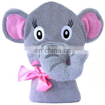 Custom 100% Bamboo Elephant Baby Bath Towel With Hood Beautiful Pink Girl Hooded Elephant Towel photo-5