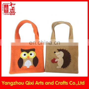 Handmade cheap felt tote bag felt handbag embroidery animals felt bag