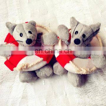 mini plush mouse toy with buoy removable grey