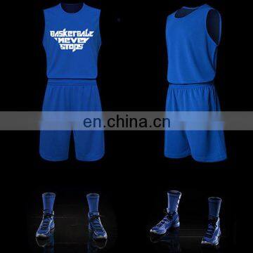 Plain Basketball Wear Double Side Blue Green Color Mesh Dry Fit Basketball Jersey photo-5