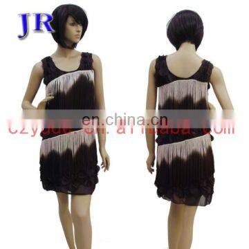 High fringe beautiful Ballroom performance salsa dress L-7008#