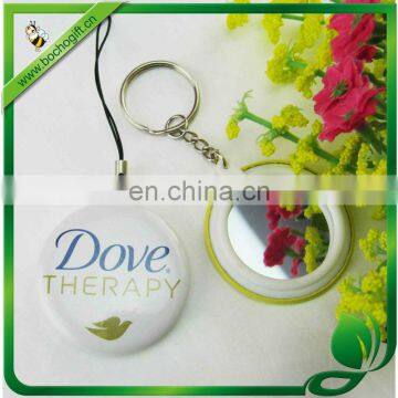 44mm button mirrors keyring