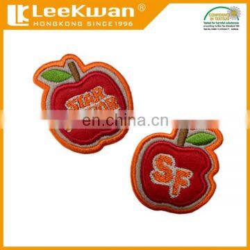 apple shape embroidery patch/badge with custom letters