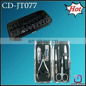 7pcs promotion gift mini leather manicure pedicure kit CD-JT077