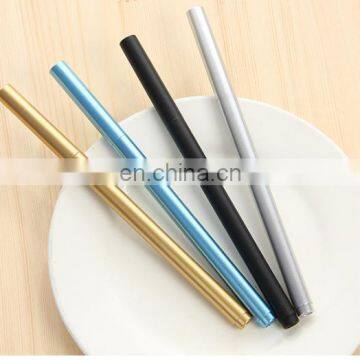 Slim blue gel pen polished metal sign gel pen