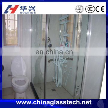 Interior partition building decorative tempered glass pvc bathroom sliding door