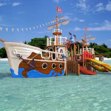 Water Park Pirate Ship Fiberglass Water Playground Equipment for Children Aqua Park