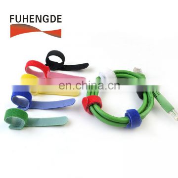 Logo printing Custom Hook and Loop Straps Nylon Cable Ties Organizer Fastener