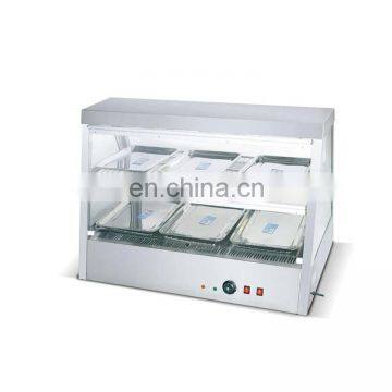 Table top electric stainless steel bain mariefoodwarmer/sliding glass doorshowcase