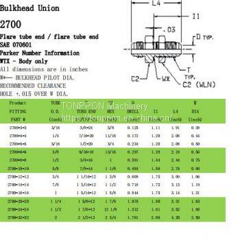 bulkhead union 2700