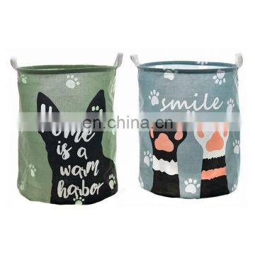 canvas cotton printed animal laundry basket grey cartoon storage basket living room classroom books storage basket