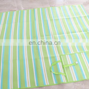 plastic (pp) foldable straw beach mat with inflatable pillow