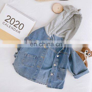 Children's hooded denim jacket 2020 autumn men and women baby Korean style long-sleeved jacket jacket trend