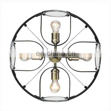 4-х лучевой современный LED кольцевой подвесной светильник, антикварный круглый подвесной светильник photo-4