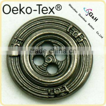 TDI embossed logo 4 hole metal button