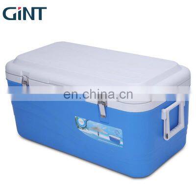 80L Customized Insulated Outdoor Cooler PU form Cooler Box Portable  with wheel Trolley for fishing picnic