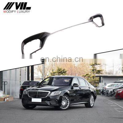 Carbon Fiber Side Lip Splitter Trim Replacement For Mercedes-Benz W222 S63 S65 4-door sedan Front Bumper Lip