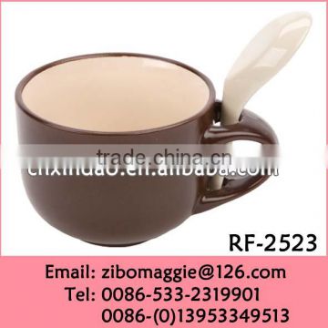 Hot Sale Zibo Made Wholesale Ceramic Mug with Spoon for Personalized Coffee Cup Spoon