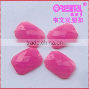 fluorescent fuchsia polyester stone button