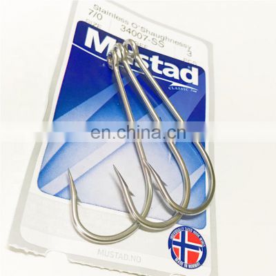 Mustad  Stainless Steel Fishing Hooks Long Shank Saltwater Carp Fishhooks