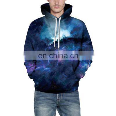 Custom Fashion Mens Hoodies Abstract Sky 3D Print Hooded Sweatshirt Wholesale