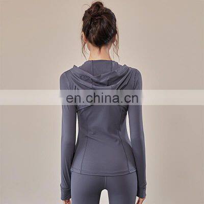 European and American Fall/winter Hooded Sportswear Women Women's Long-sleeved Zipper Tight-fitting Yoga Wear photo-5