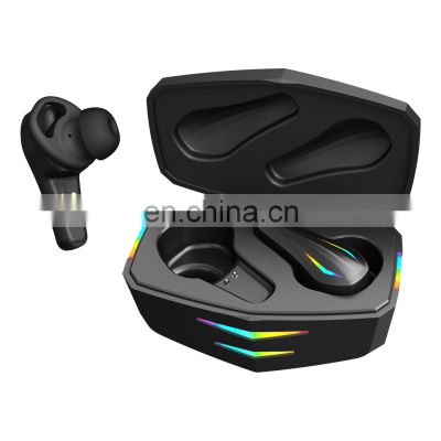 KINGSTAR low latency cool LED light wireless gaming in ear tws earbuds 5.0 gaming earphone