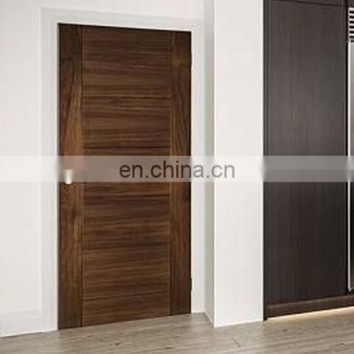 contemporary simple bedroom dark veneer mahogany flush painting wood door