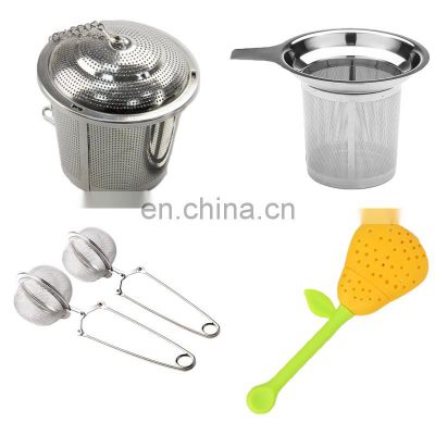 Customized Logo Loose Leaf teapot Kitchen accessories stainless steel tea strainer infuser