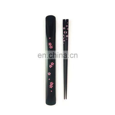 sustainable sushi special environmentally friendly simple design luxury fiberglass black chopsticks with box