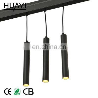 HUAYI Contemporary Design Minimalism Spot Light Bedroom Aluminum Black LED Track Pendant Light