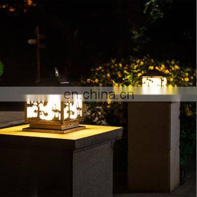 Outdoor LED Solar Pillar Post Lights Garden Decor Solar Fence Main Gate Light