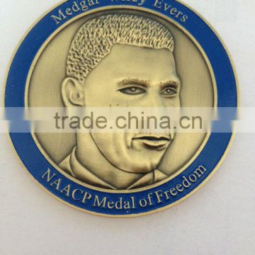 Metal freedom medal/gold plating 3D medal/the pin glory