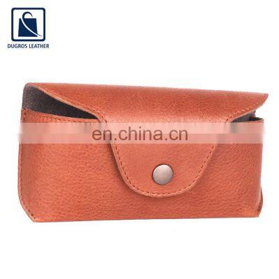 Microfiber Lining Material Anthracite Fitting Stylish Fashion Designer Unisex Genuine Leather Sunglasses Case Supplier photo-2